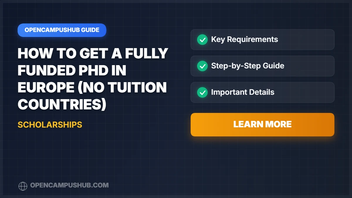 How to Get a Fully Funded PhD in Europe (No Tuition Countries)