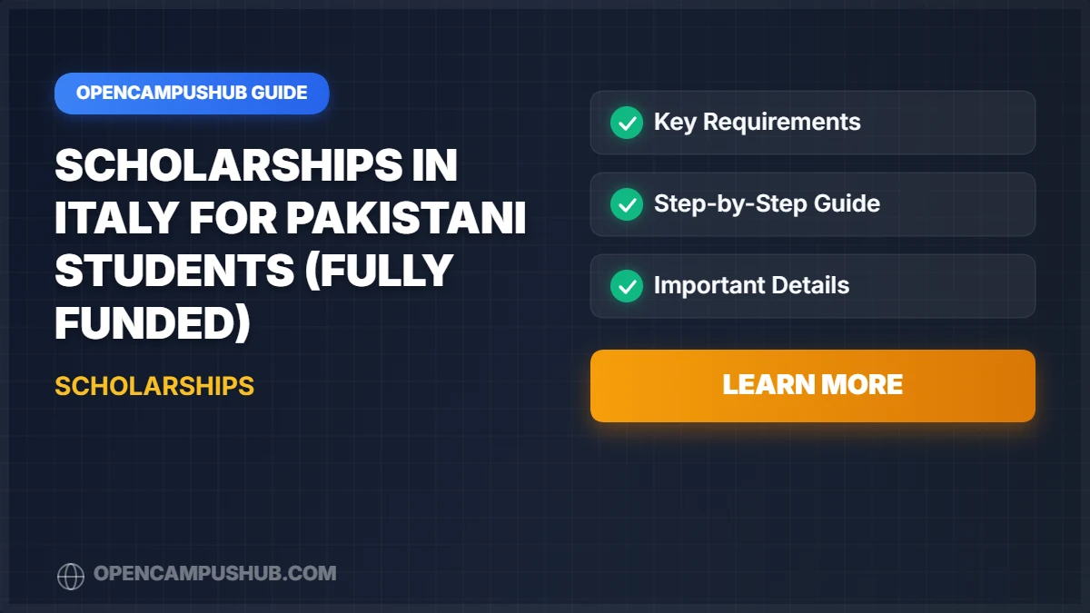 Scholarships in Italy for Pakistani Students (Fully Funded)