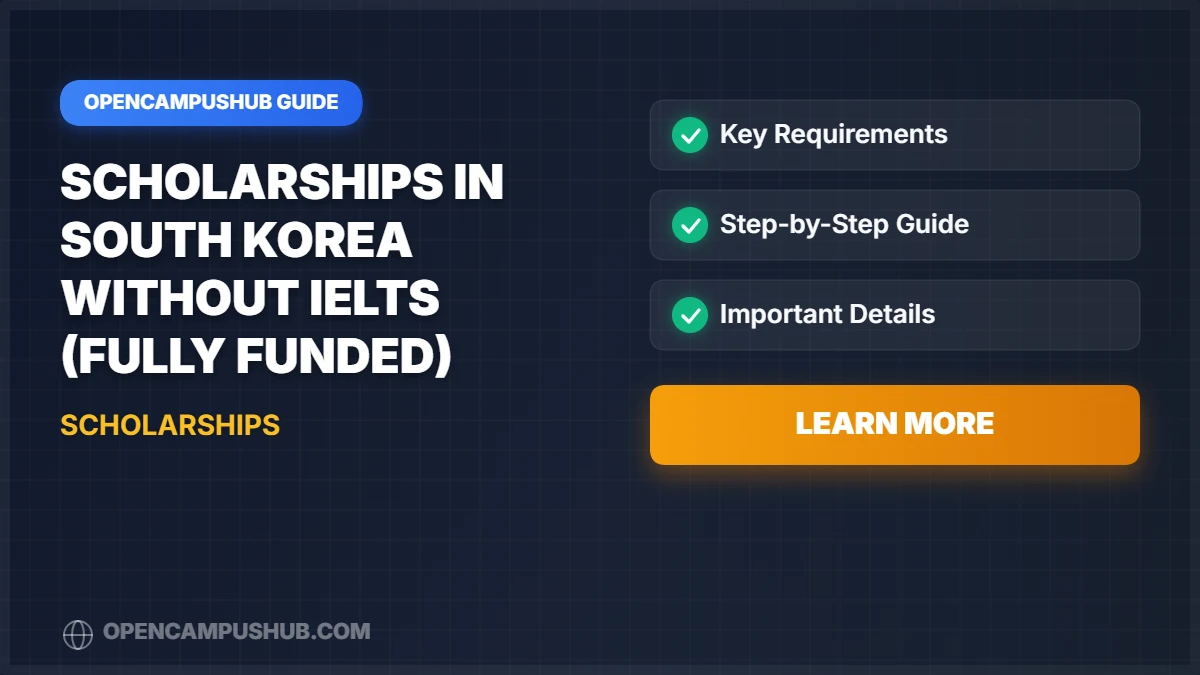 Scholarships in South Korea Without IELTS (Fully Funded)