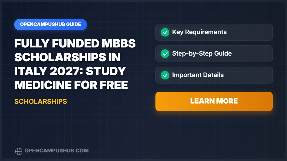 Fully Funded MBBS Scholarships in Italy 2027: Study Medicine for Free