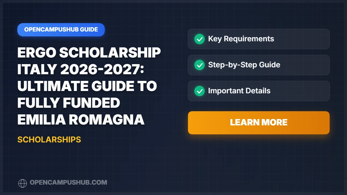 ERGO Scholarship Italy 2026-2027: Ultimate Guide to Fully Funded Emilia Romagna Grants