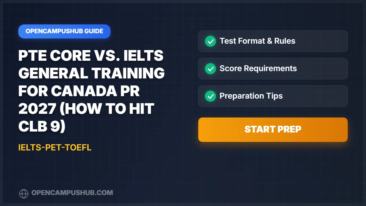 PTE Core vs. IELTS General Training for Canada PR 2027 (How to Hit CLB 9)