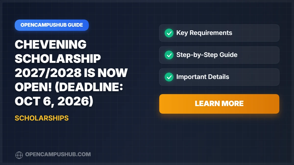Chevening Scholarship 2027/2028 is Now Open! (Deadline: Oct 6, 2026)