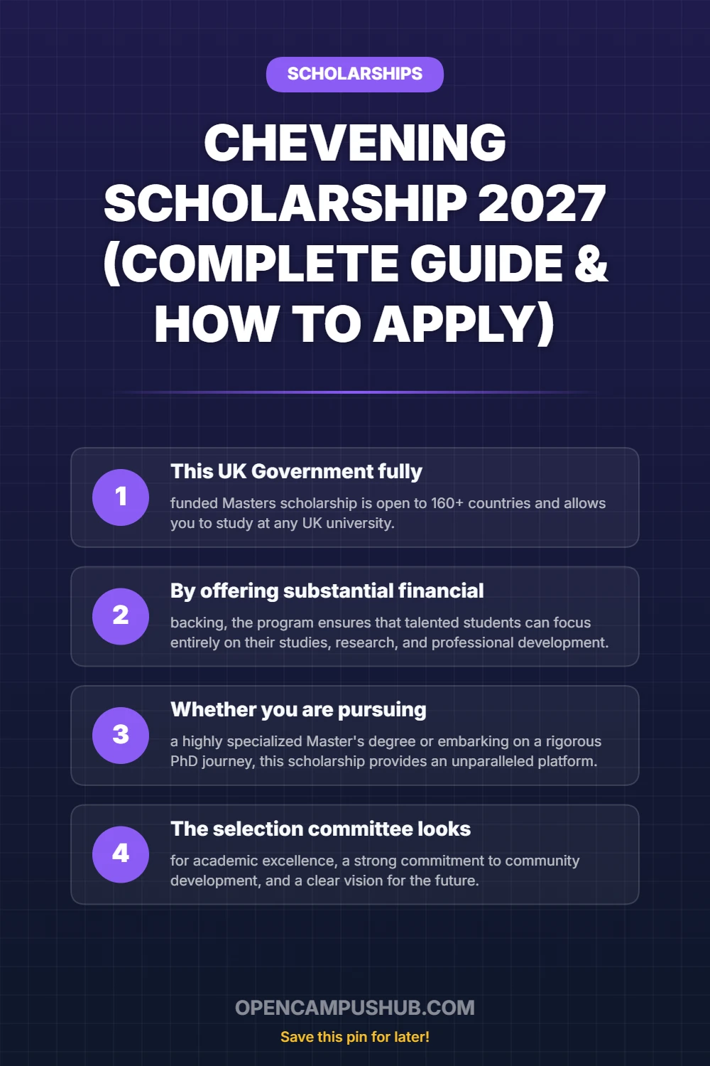 Chevening Scholarship 2027 (Complete Guide & How to Apply) Infographic