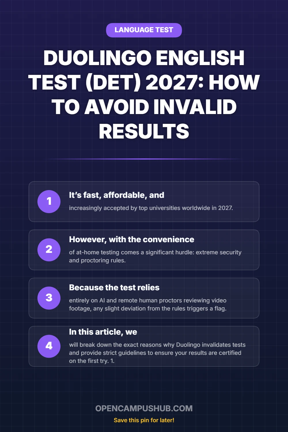 Duolingo English Test (DET) 2027: How to Avoid Invalid Results Infographic