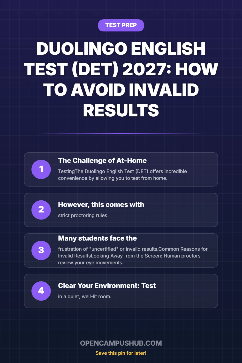 Duolingo English Test (DET) 2027: How to Avoid Invalid Results Infographic