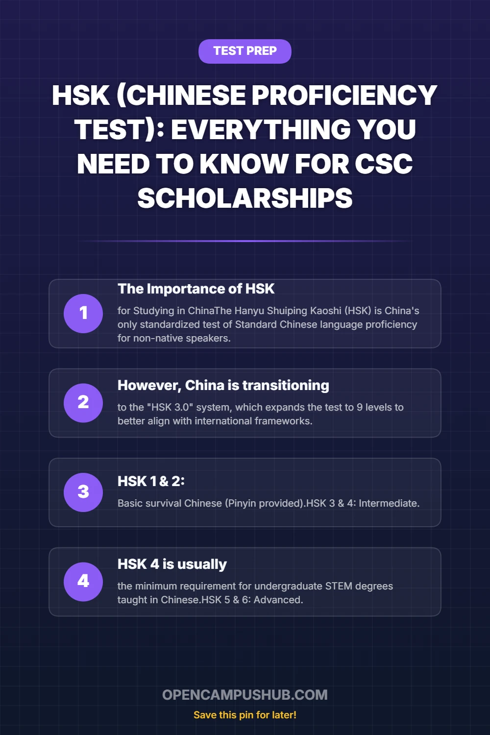 HSK (Chinese Proficiency Test): Everything You Need to Know for CSC Scholarships Infographic