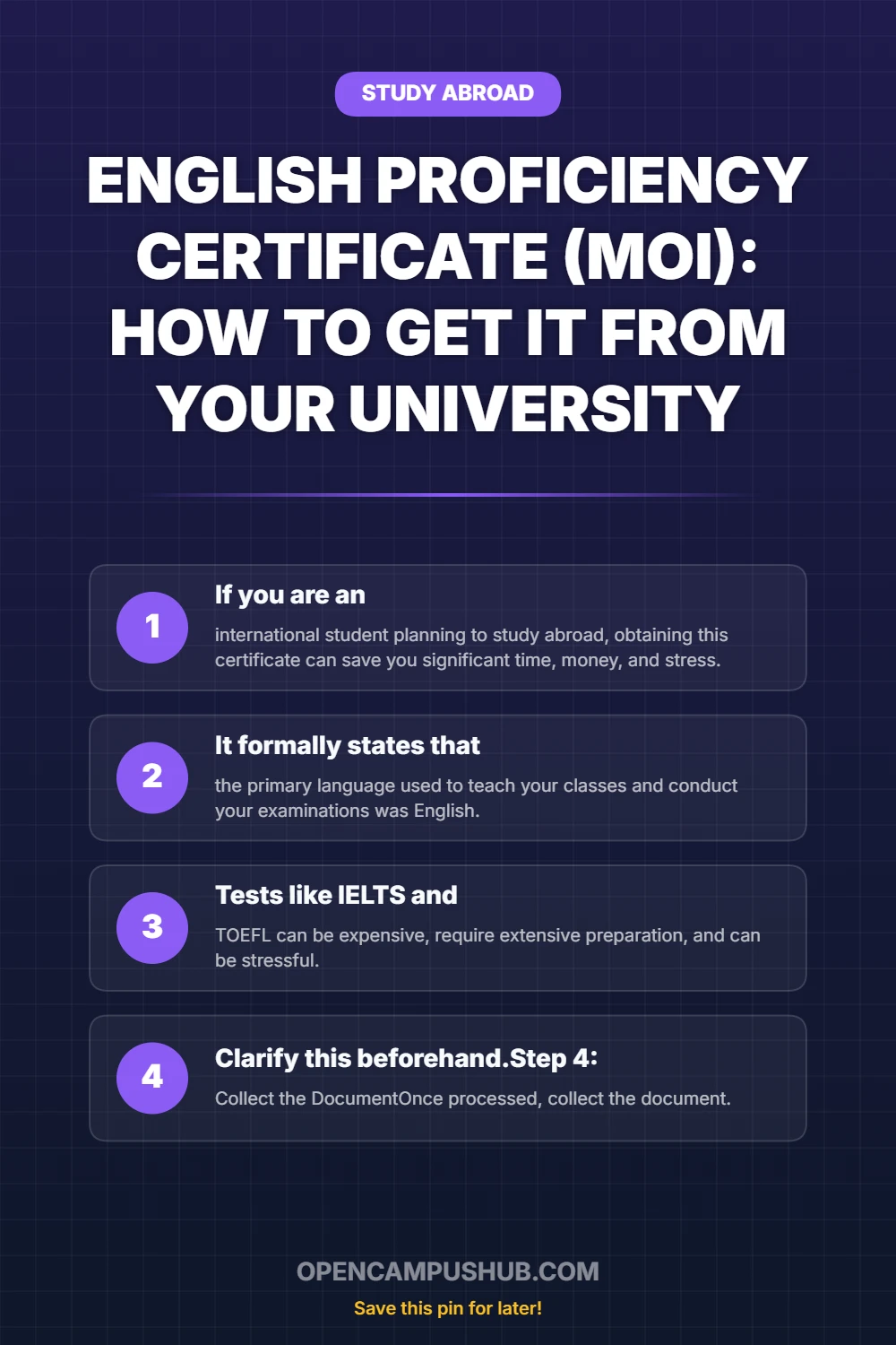 English Proficiency Certificate (MOI): How to Get It From Your University Infographic