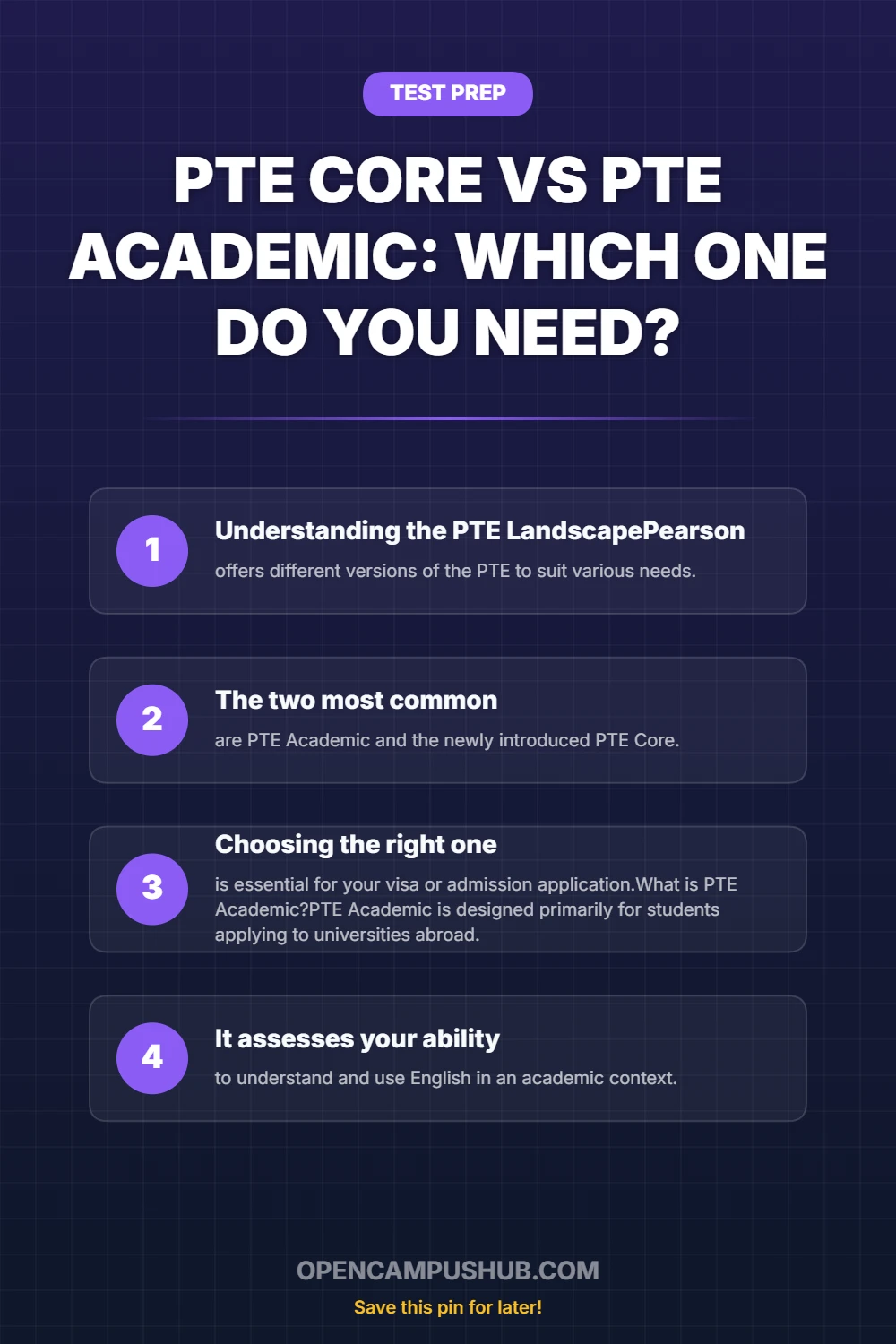 PTE Core vs PTE Academic: Which One Do You Need? Infographic